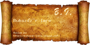 Bukszár Imre névjegykártya